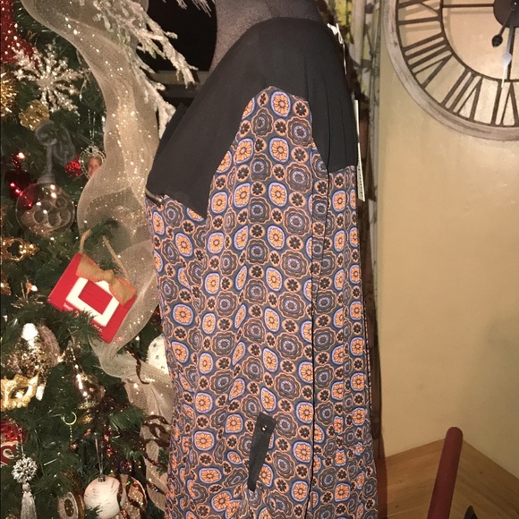 NWT Daniel Rainn Rolled Sleeve Print Dress Large - Picture 4 of 6